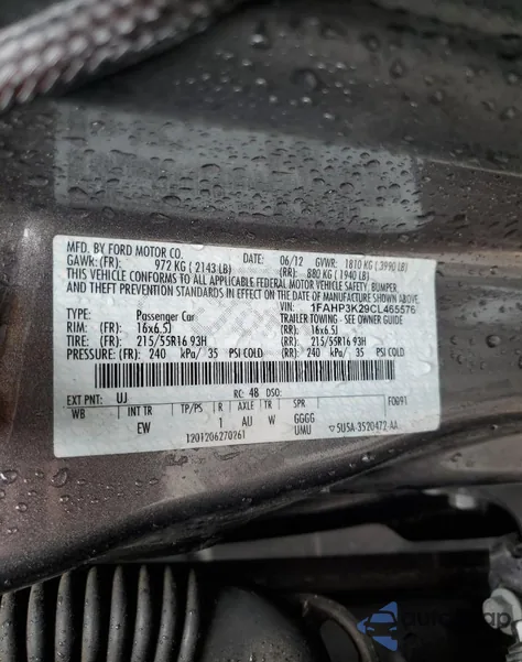 2012 Ford Focus Se из США, поврежденный, VIN 1FAHP3K29CL465576